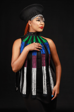 Festival Cape — striped summer-weight poncho