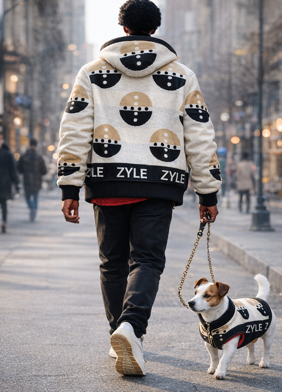 Walking Set — the cape worn outdoors with a dog